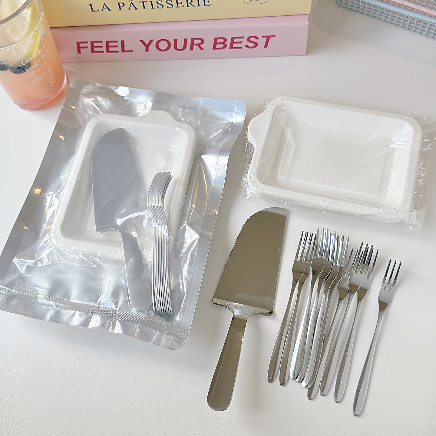 一次性蛋糕刀叉盘套装不锈钢刀