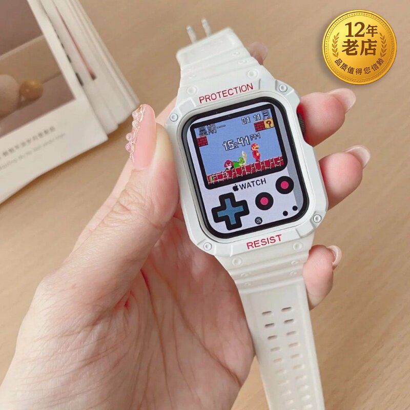 星图适用苹果硅胶手表带appl watch1234567s8男女mm42潮iwatch运动型44防汗水41高级iphone透气40创新个性45