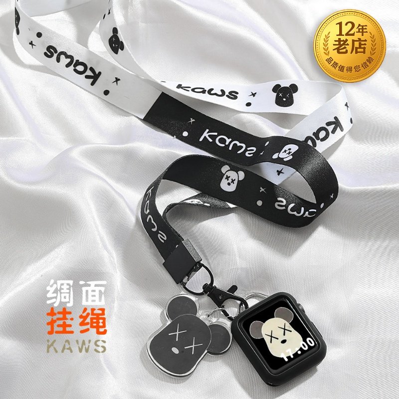 星图iwatch1234567s89苹果手表绸布料挂绳链子挂脖applewatch可爱卡通男小朋友通用潮ins风个性表带ultra49