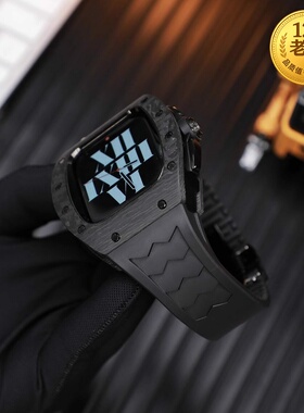 星图azmax新款Applewatch碳纤维理查德改造个苹果iWatch手表s89小众表带表壳创意高级感金属45/44mm蝴蝶扣