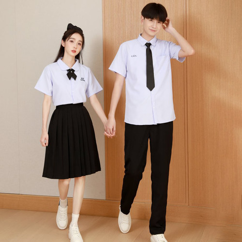 泰国校服同款泰式jk制服中学生衬衫百褶裙长裙朗诵合唱班服套装秋