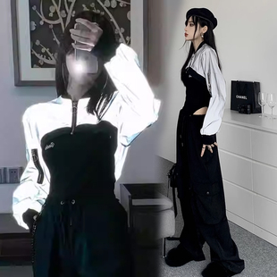 kpop女团演出打歌服音乐节演唱会穿搭银色反光短外套爵士长裤套装