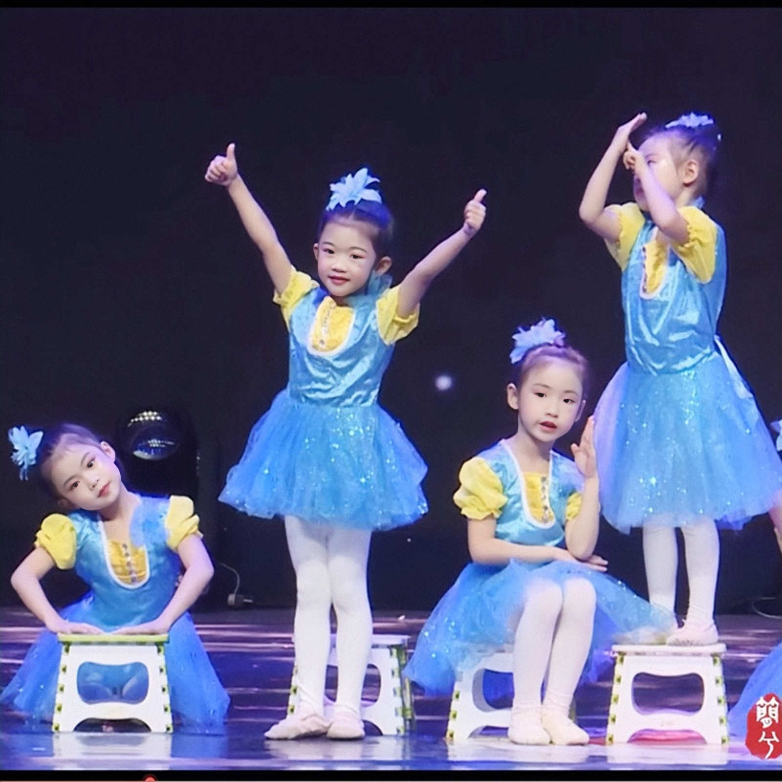 六一儿童演出服幼儿园舞蹈服装女童蓬蓬裙纱裙公主短袖练功表演服