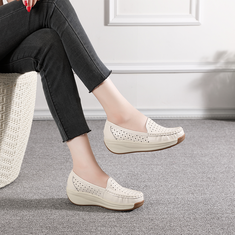 软皮女鞋单鞋舒适软底羊皮中老年