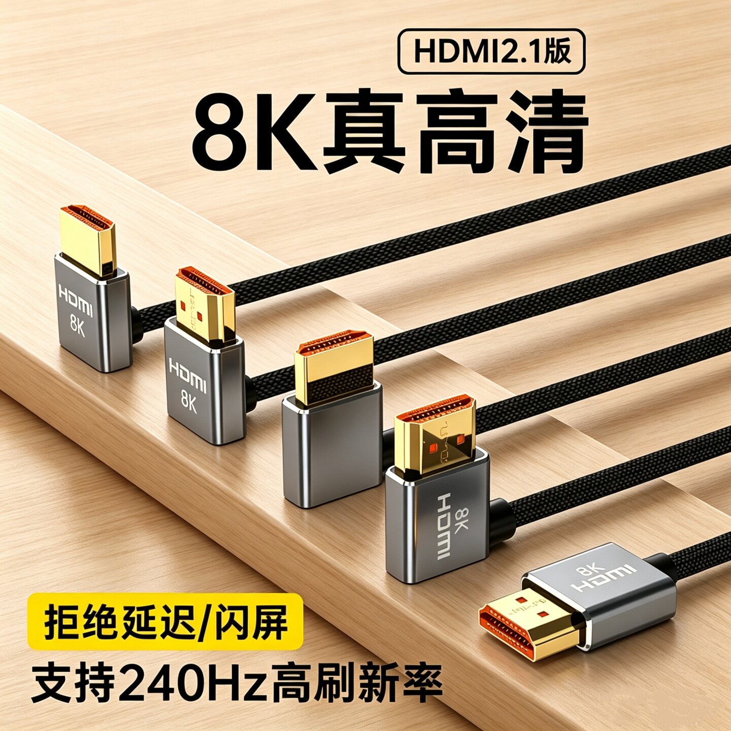 8KHDMI高清线编织棉网抗拉耐磨