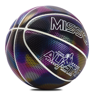 7号篮球马布里反光发光夜光荧光蓝球网红抖音JG月光学校训练开学