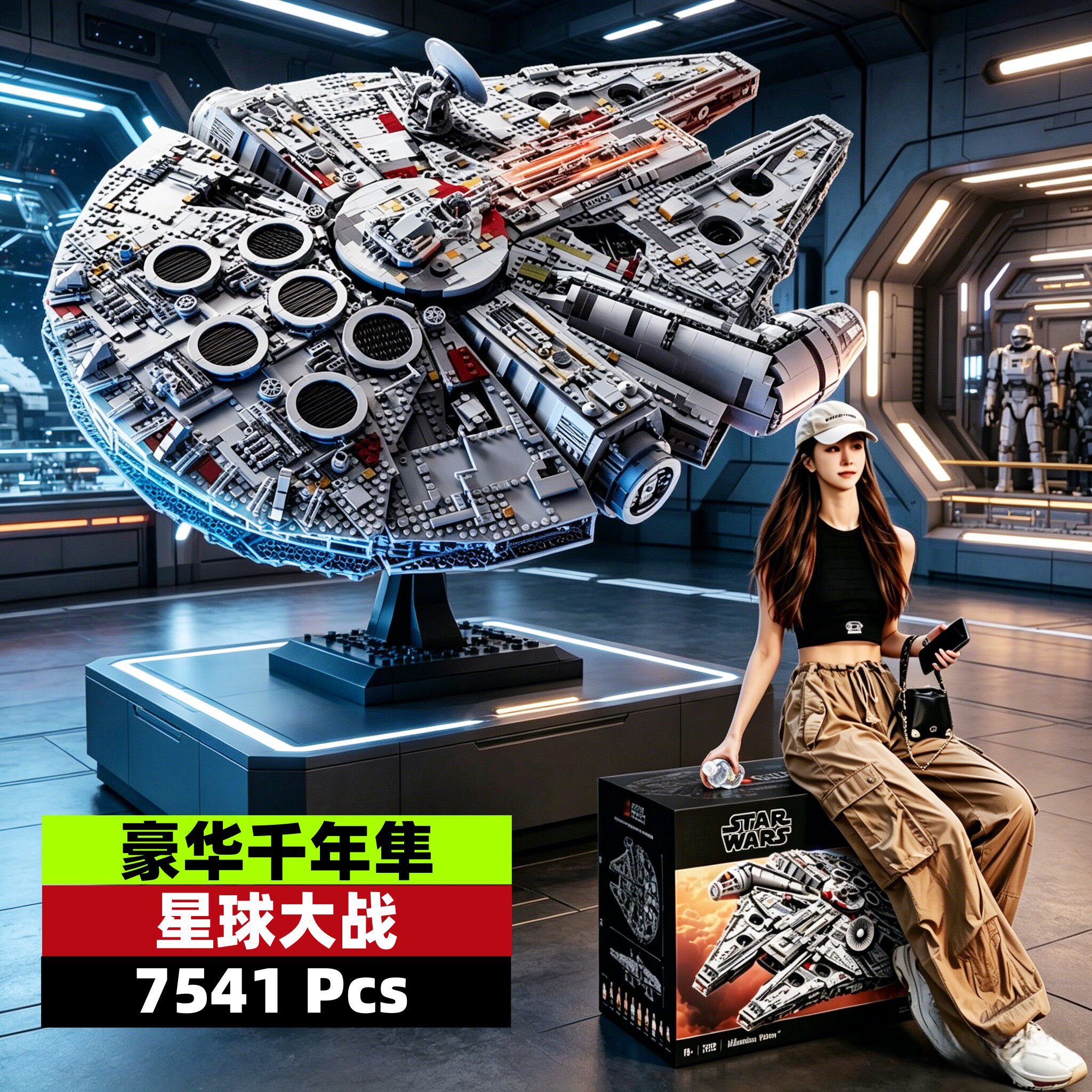 星球大战豪华千年隼拼装积木玩具