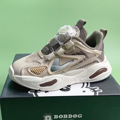 纽扣运动鞋 巴布豆童鞋 单网镂空透气超轻防滑跑步鞋 新款 男儿童夏季