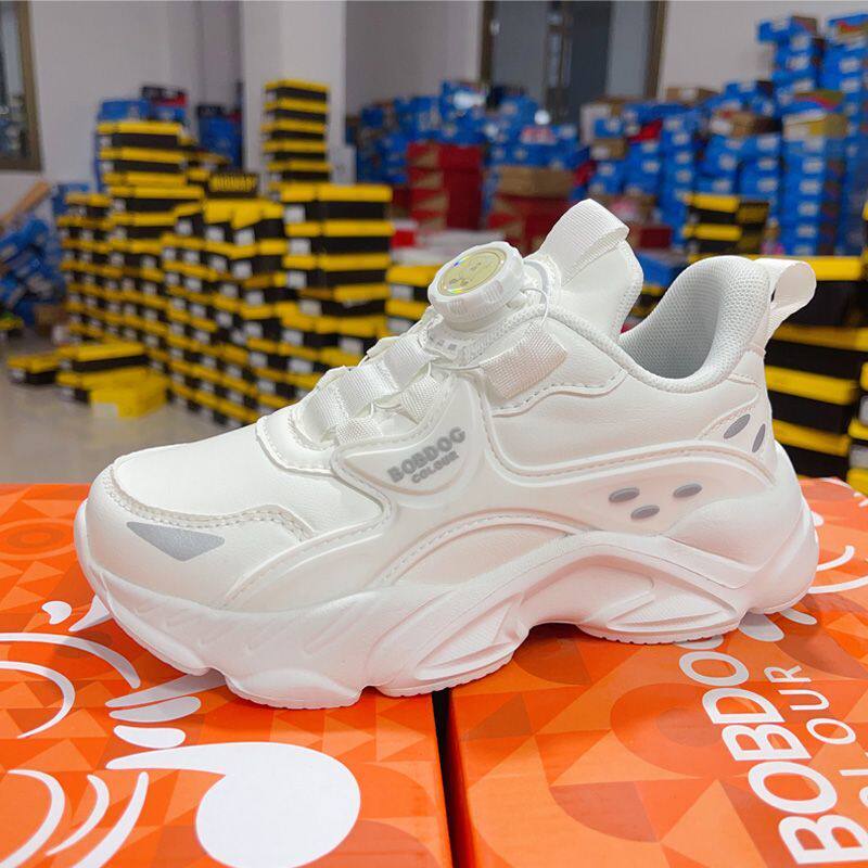 巴布豆防水白色小白鞋男女儿童鞋