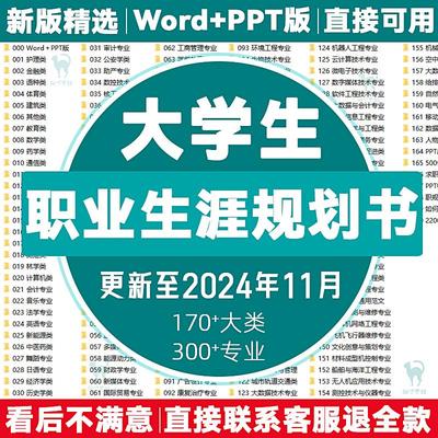 大学生职业生涯规划书word成长就业大赛道ppt人物访谈pdf定制