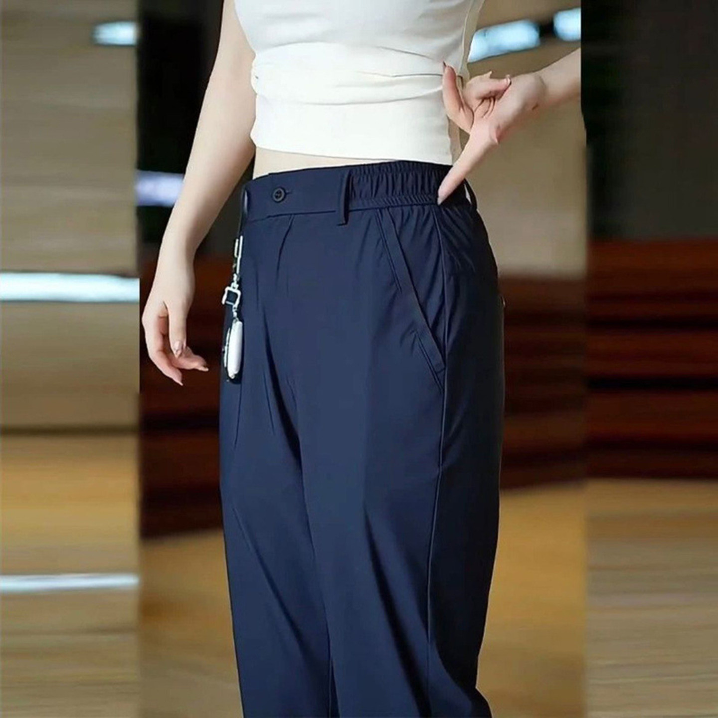 芸菲汇优选男装2026新款夏季冰丝休闲裤透气速干裤子男士薄款西裤