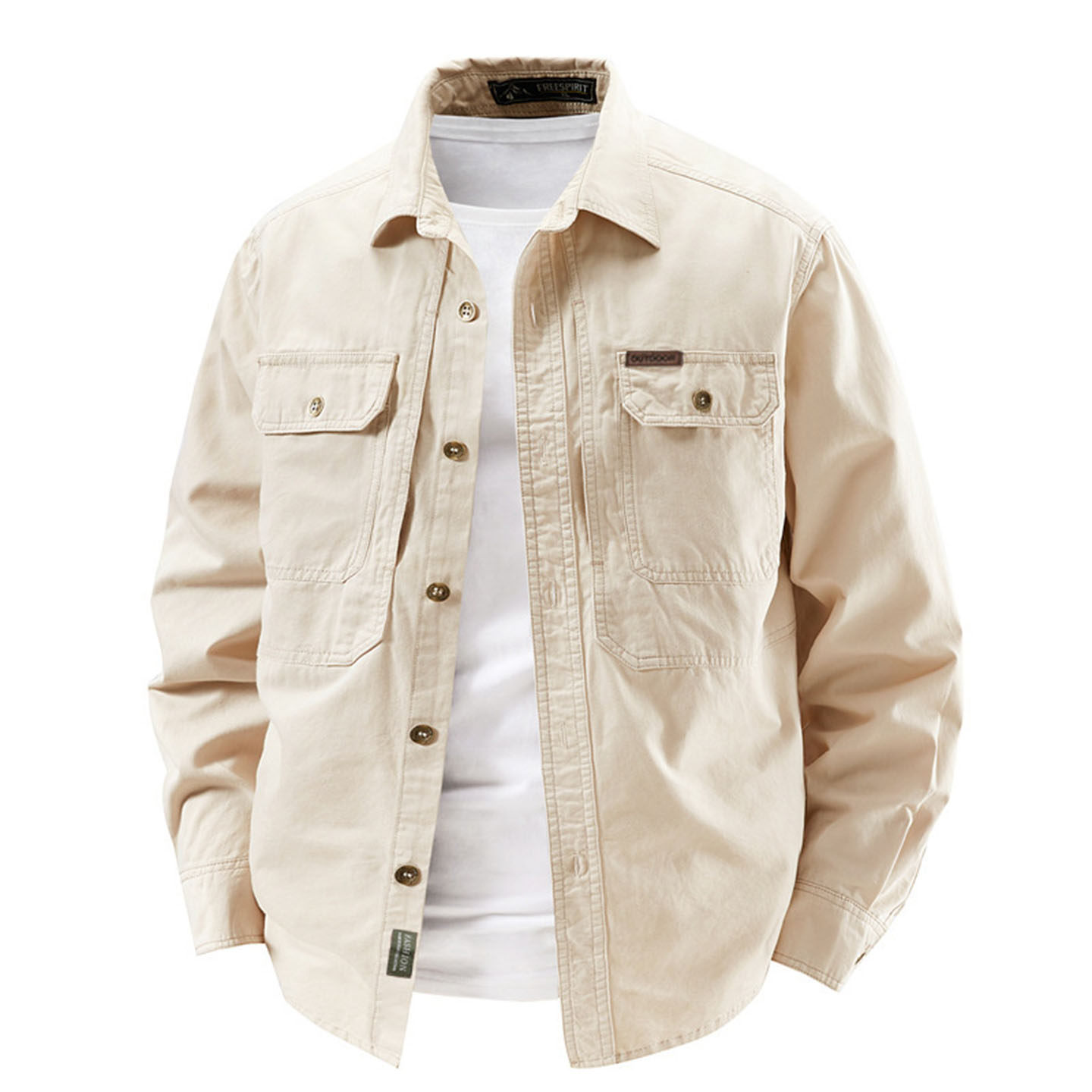 玟若服饰男装高档气质外套大码休闲衬衣2026新款长袖男士纯棉衬衫