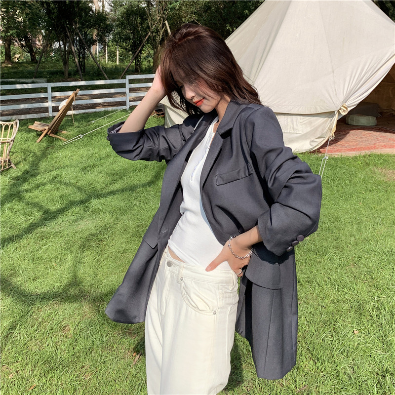 【大货】附买家秀D033-X633-P120-K198定制扣子经典灰西装,女装西装,2D033