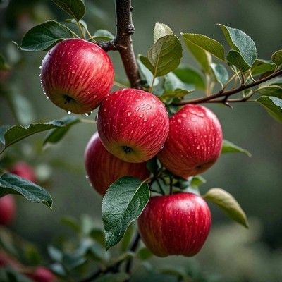 苹果贴纸图案山水风景画墙面门窗遮丑平平安安水果贴画不干胶贴纸