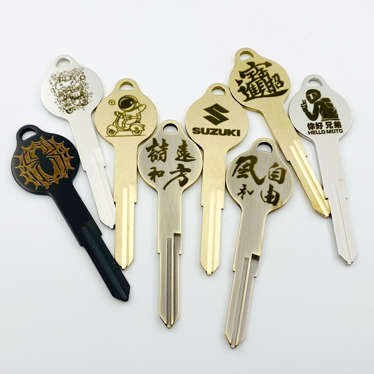 适用铃木踏板摩托车UU/UY125T钥匙胚UE125T 钥匙胚锁匙纯金属