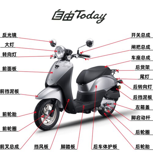 电喷自由50前面板脚踏板侧盖