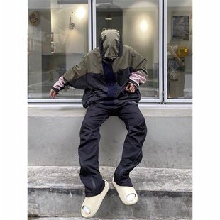 far archive vibe风尼龙压胶拉链机能工装裤男潮牌美式高街长裤子