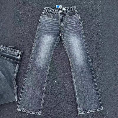 自主517黑灰大理石水洗微喇版型牛仔裤clean fit风格复古长裤潮