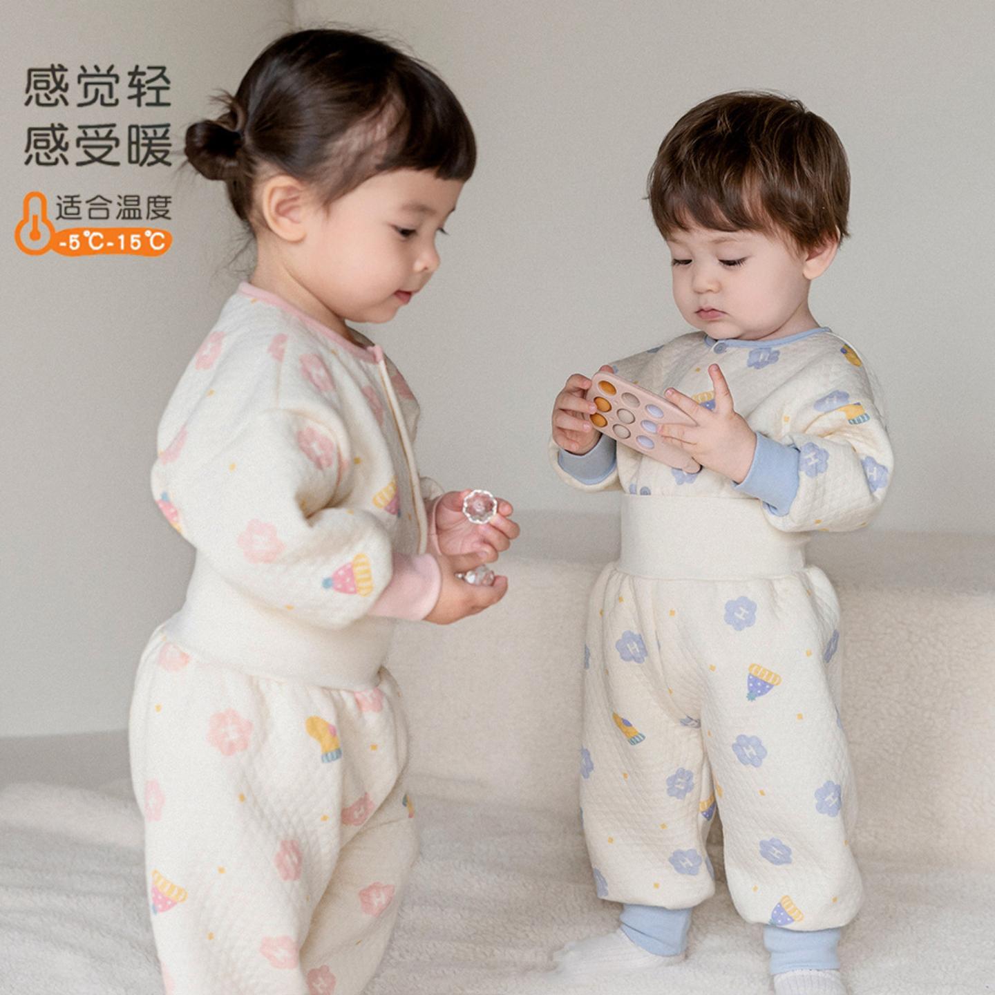 冬季新款宝宝内衣套装加厚婴儿1-3岁儿童睡衣家居服纯棉套装