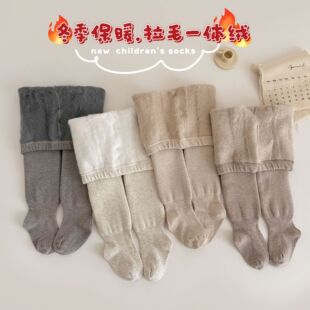 抗起球秋冬儿童连裤袜加厚拉绒A类宝宝保暖连裤袜打底裤女童外穿