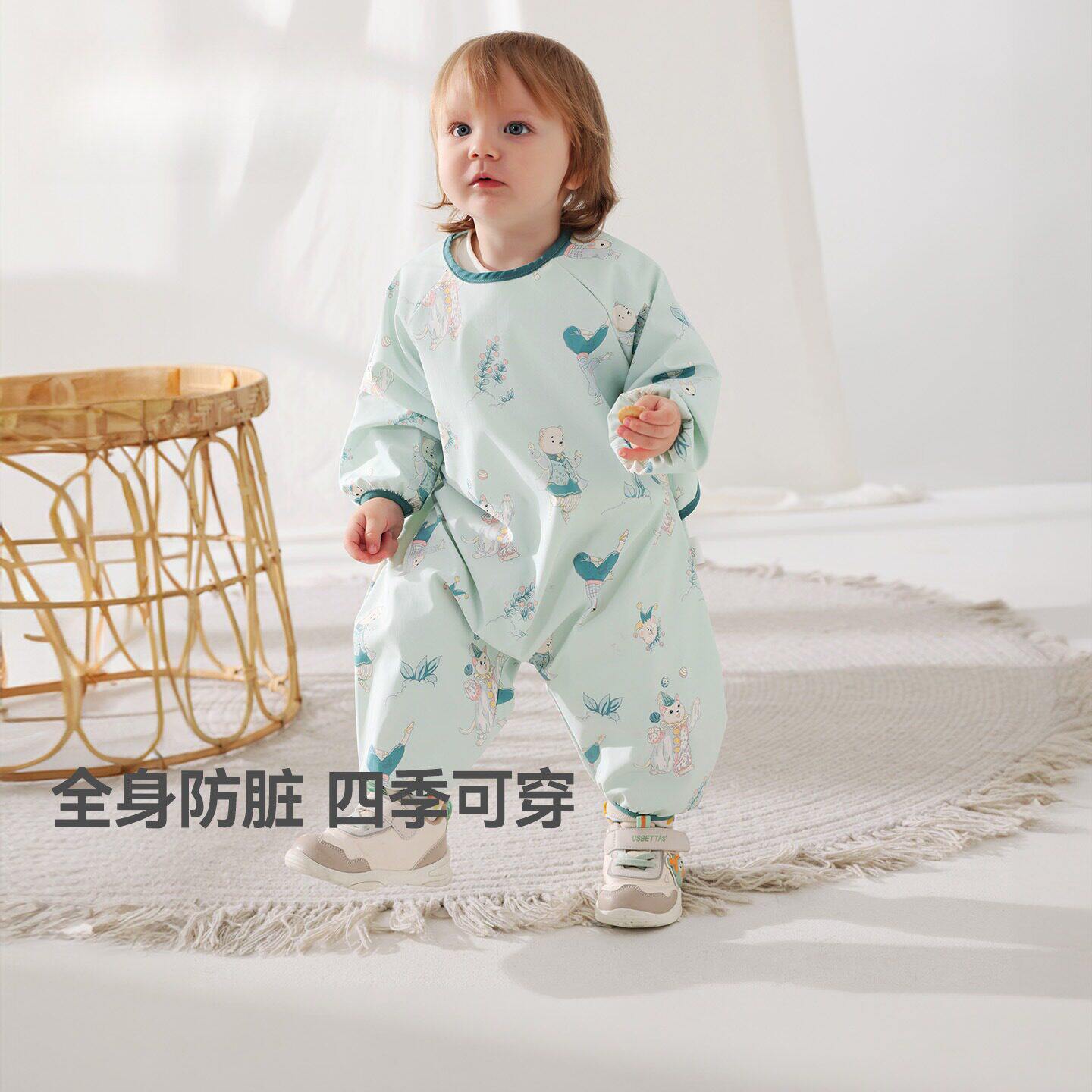 防脏户外宝宝户外爬爬服婴儿户外防脏爬行服儿童长袖宽松透气连体