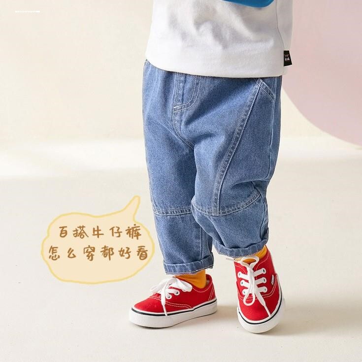 宝宝牛仔裤加绒加厚冬季儿童保暖裤男童长裤秋冬款婴儿裤子
