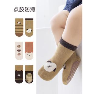 婴儿地板袜春季 婴儿袜儿童防滑冷却室内幼儿纯棉无骨秋冬中 和秋季