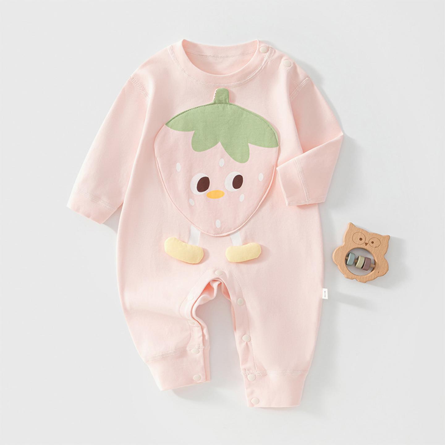 婴幼儿纯棉无骨连体衣卡通春秋季