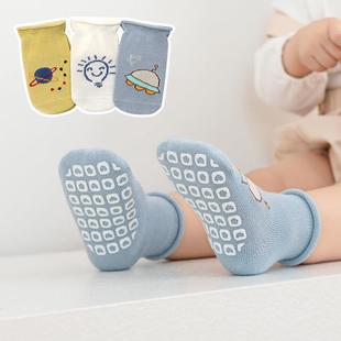 宝宝地板袜防滑隔凉婴儿袜子春秋纯棉薄款 中小童短袜松口不勒儿童