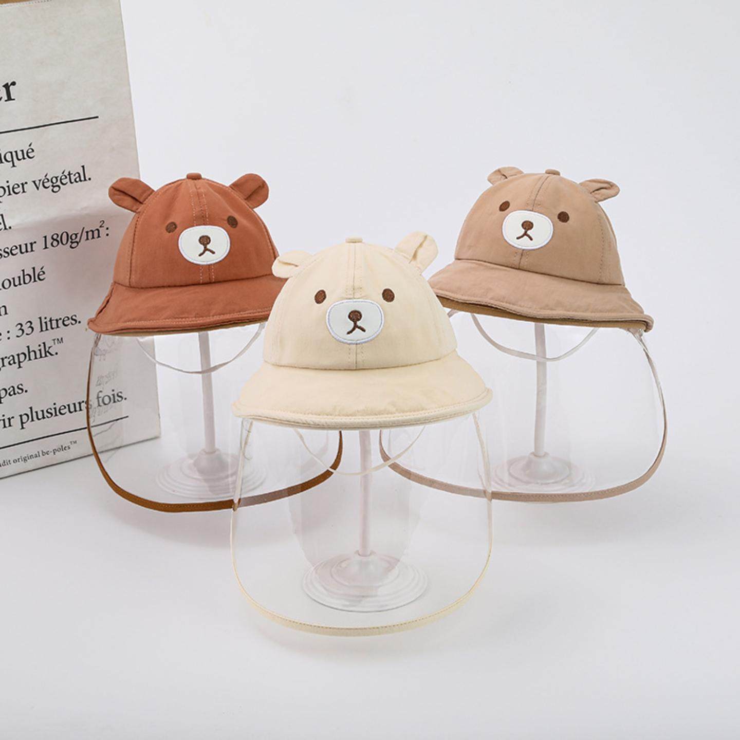 婴儿防护帽子新生儿春秋面罩儿童防护罩宝宝太阳帽防晒外出小月龄