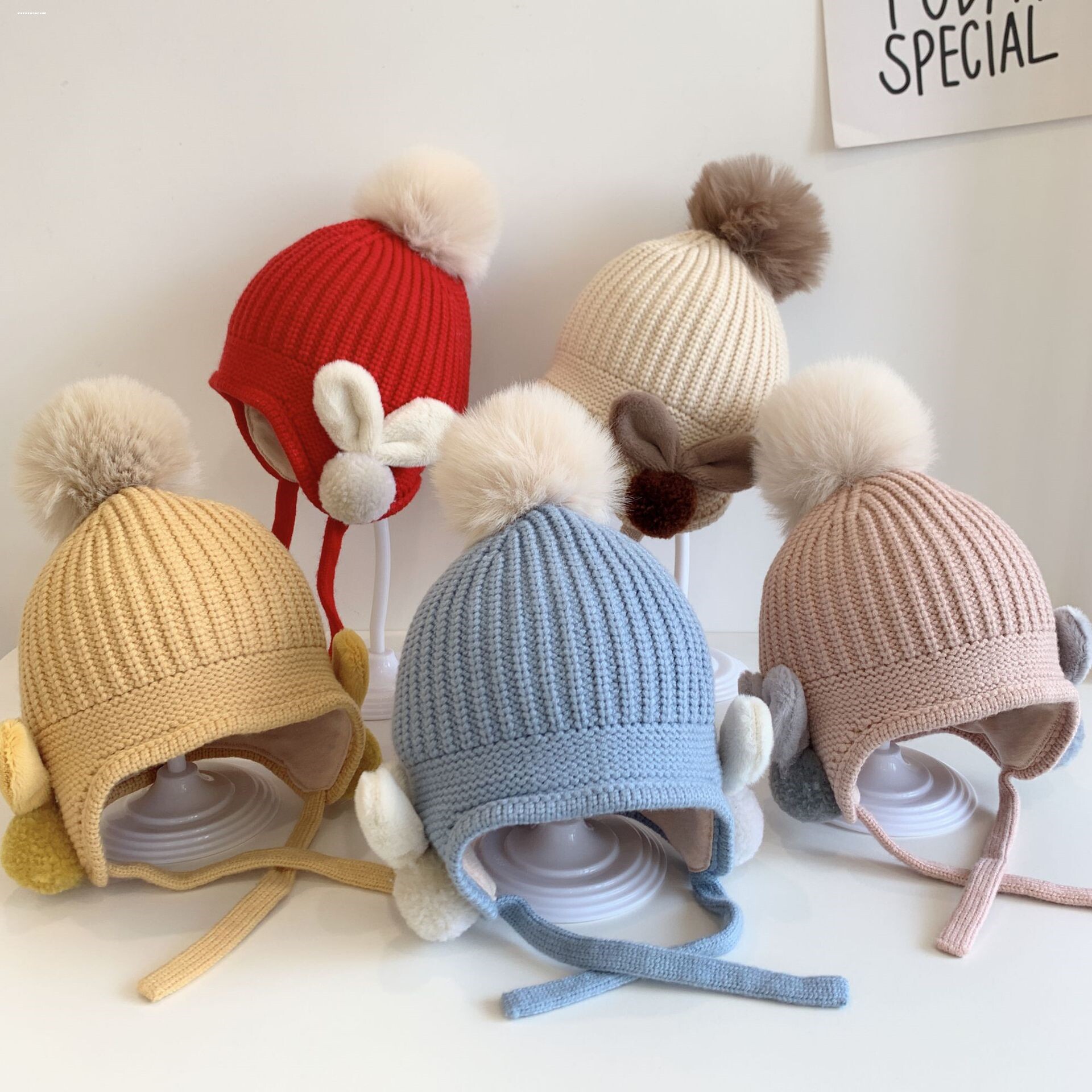 儿童小月龄秋冬季八角帽韩版洋气女童针织毛线帽画家帽潮宝宝帽子