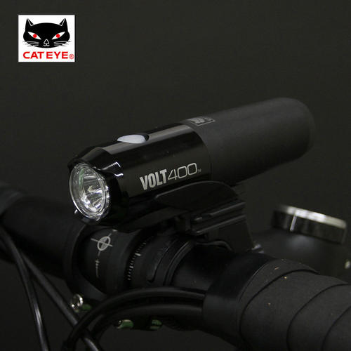 CATEYE猫眼VOLT400自行车灯夜骑超亮山地车公路车前灯USB充电骑行