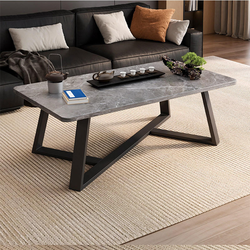 简约现代办公室轻奢简易茶几沙发茶几桌客厅家用小户型岩板色茶几