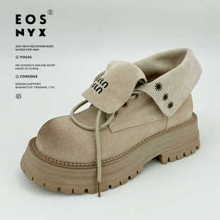 靴户外休闲短靴子 磨砂皮系带工装 两穿厚底马丁靴女2025年秋季 新款