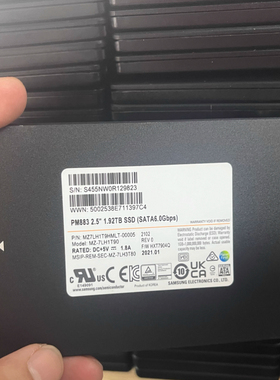 三星PM883 1.92T 零通电零写入SATA接口 TLC颗粒 SSD企业级固态盘