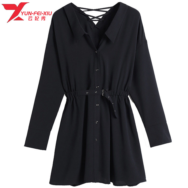 大码女装时尚衬衫领胖MM显瘦纯色遮肉韩版宽松2020秋季新款上衣