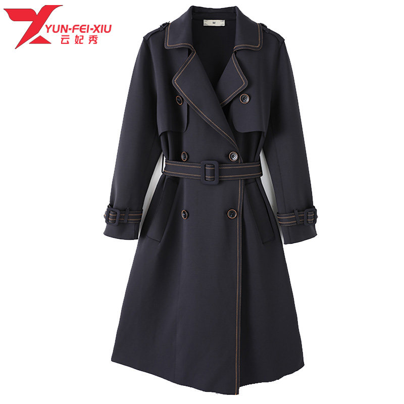 韩版时尚翻领胖MM显瘦遮肉2020秋季宽松百搭大码女装洋气风衣外套