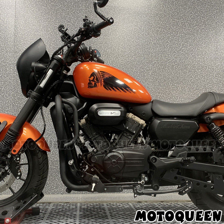 适用钱江闪300s/500s奔达灰石力帆V16复古摩托车油箱贴纸膜贴花画