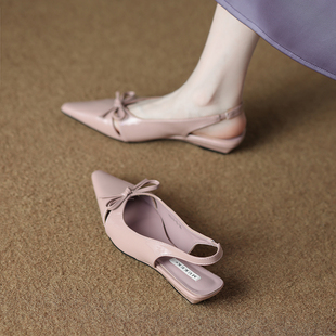 真皮包头凉鞋女夏外穿2026新款法式坡跟高级感爆款女士凉鞋配裙子