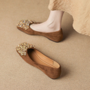 婚鞋 女不累脚一脚蹬通勤女鞋 2025秋新款 平底单鞋 巨好看法式 羊皮版