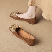 女不累脚一脚蹬通勤女鞋 羊皮版 巨好看法式 平底单鞋 婚鞋 2026秋新款