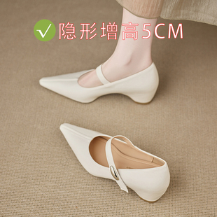 巨好看内增高玛丽珍绝美早春漂亮单鞋不累脚2026新款尖头浅口女鞋