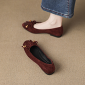 新款 浅口绝美单鞋 2026秋季 复古女鞋 爆款 巨好看法式 女平底鞋 不累脚