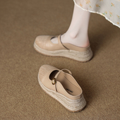 夏天配裙子懒人鞋 一脚蹬绝美半拖鞋 女夏外穿2026新款 厚底包头拖鞋