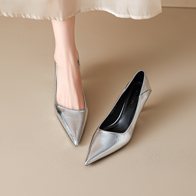 羊皮高跟鞋女细跟2026新款气质高级不累脚爆款开春单鞋女夏配裙子