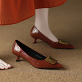 女2026春夏新款 法式 尖头浅口单鞋 高跟鞋 女气质名媛高级不累脚女鞋