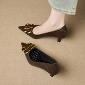 高跟鞋 细跟尖头浅口单鞋 2026新款 巨好看爆款 春款 法式 女不累脚女鞋