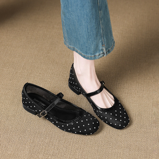 女 浅口巨好看配裙子镂空凉鞋 玛丽珍绝美单鞋 女不累脚2026春夏新款