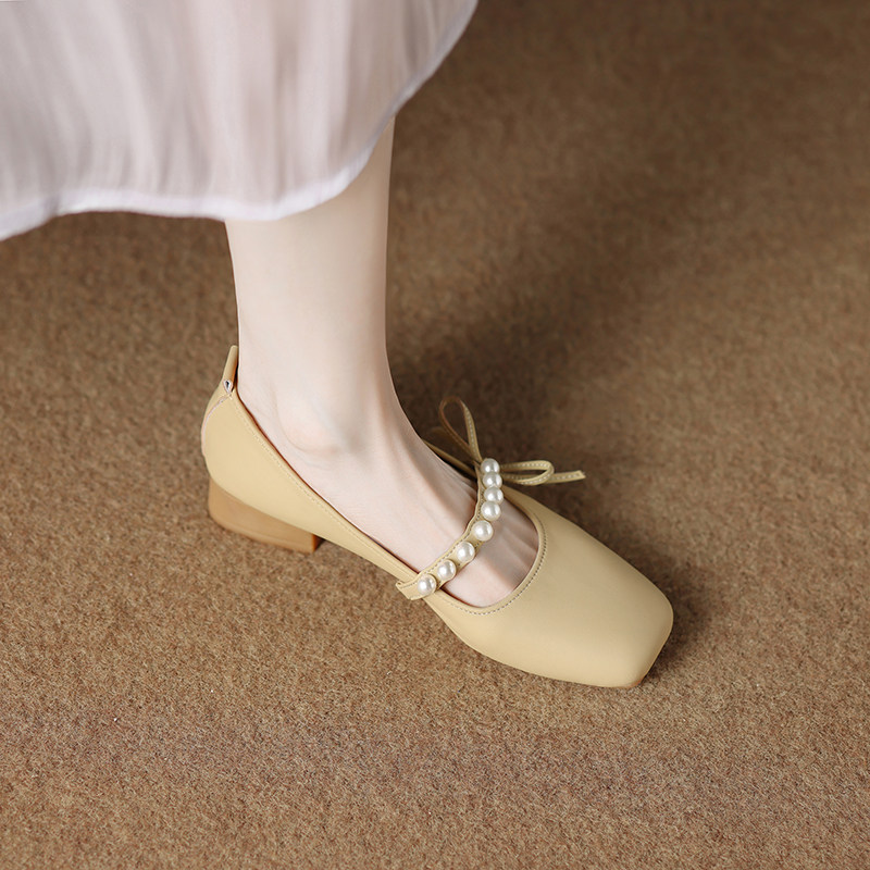 鞋子女2025年新款法式平底单鞋女浅口玛丽珍小皮鞋夏春秋季晚晚鞋