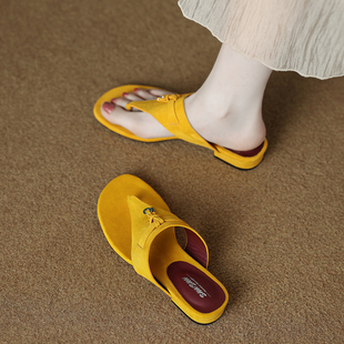 夹趾拖鞋女夏外穿2026新款巨好看绝美不累脚凉拖夏天配裙子一字拖